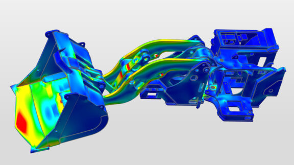 RFA Engineering structural analysis showing stress distribution on a component, illustrating performance optimization in design.